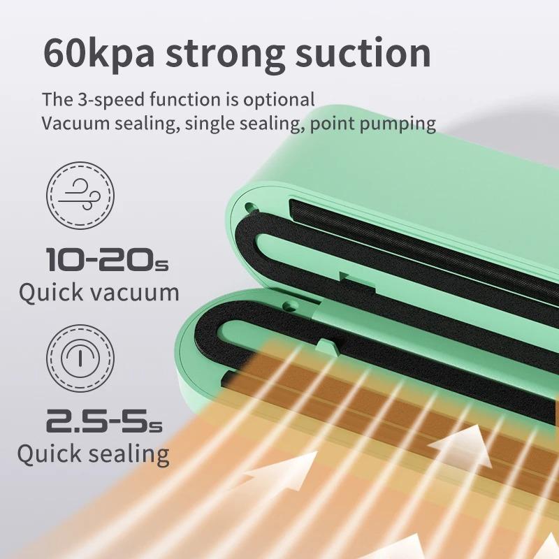 Electric Vacuum Sealer Food Clip Sealer Portable Sealing Machine For Bag Desktop Vacuum Packaging Machine Kitchen Food Storage