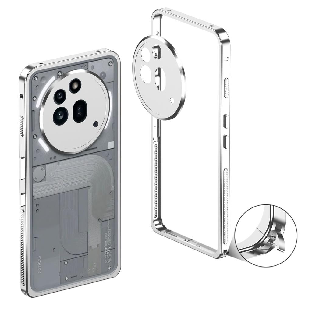 For Nothing Phone (3a) Pro Bumper Cases Metal Frame Heat Dissipation Cover with Lens Protector