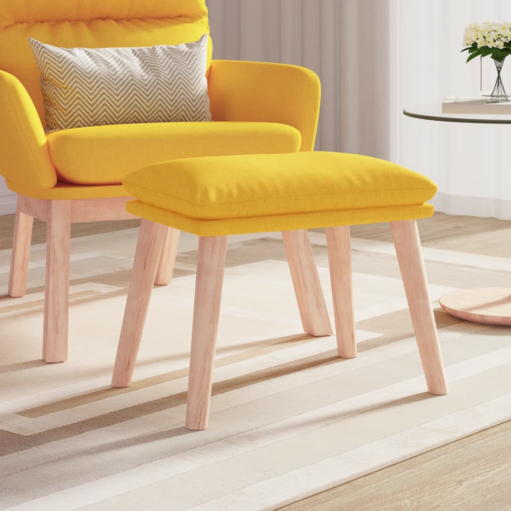 Footstool Mustard Yellow 45 X 29.5 X 35 Cm Fabric