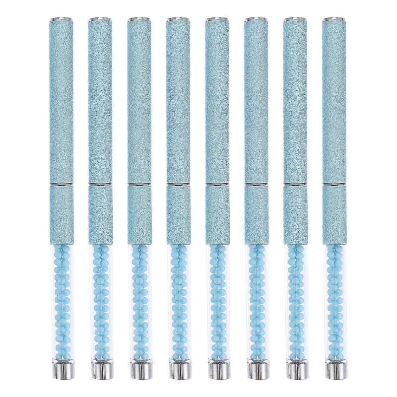 Blue Nail Art Brush Set with 8pcs for Acrylic Painting and DIY Beauty Needs