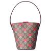 GG Canvas Floral Print Leather Bucket Bag Beige Daily Party Shopping 765039-FAB6T-9761