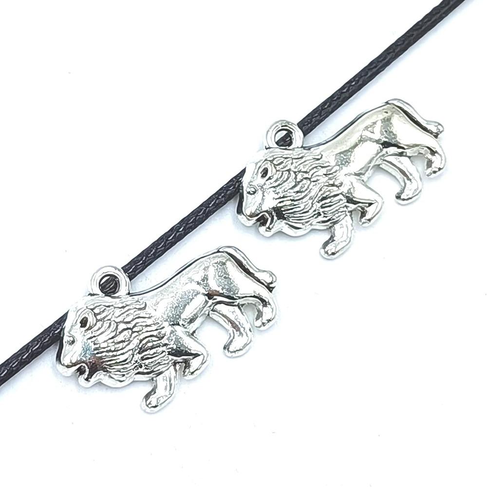 Alloy Lion Pendants Antique Silver Cartoon Animal Style Angrily Lion Pendant  DIY Accessories