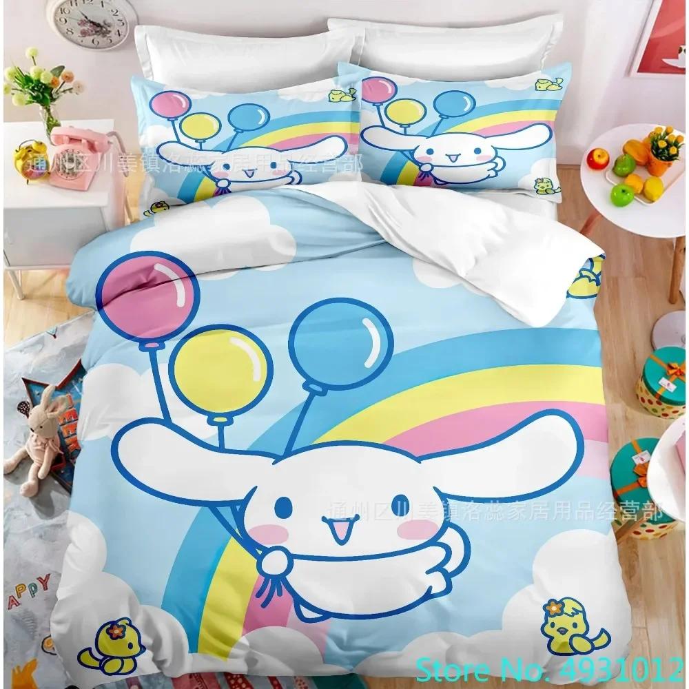 Cartoon Anime Sanrio Cinnamoroll Melody Bedding Set Kawaii Quilt Cover Duvet Cover Pillowcase Kids Girls Single Twin King Size