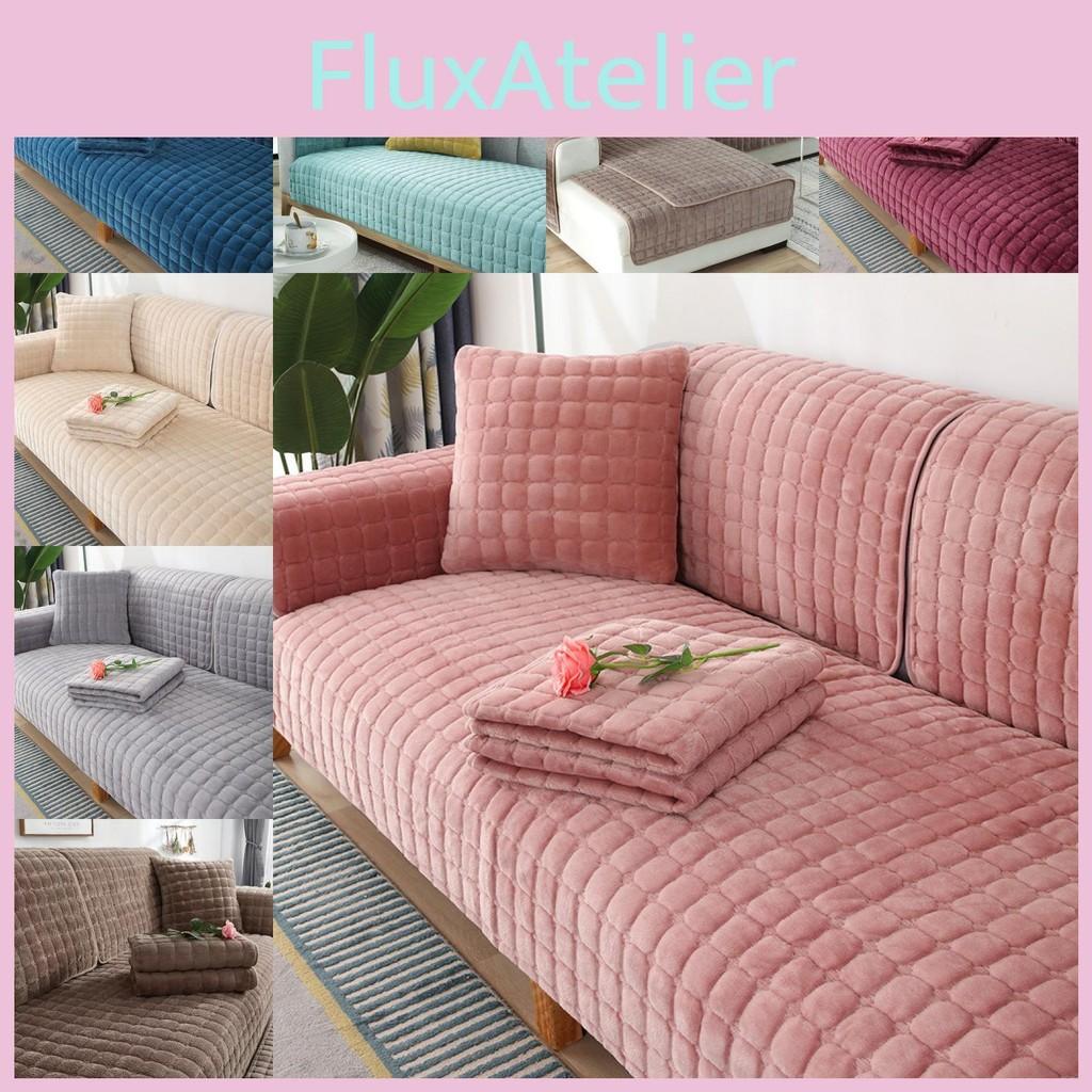 Color Plush Solid Sofa Covers Cushion Universal Slipcover Four Winter Seasons