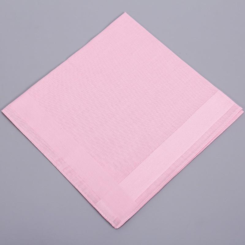 

3Pcs 40x40cm Solid Color Plain Women Handkerchiefs Pocket Hankies Soft Cotton Sweat Square Towels Tea Party Favors розовый