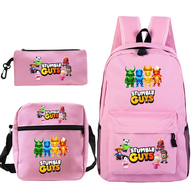 

Популярный мерч игры Stumble Guys Collision Party Принтованный школьный рюкзак Студенческий рюкзак набор из трех предметов Three-piece set