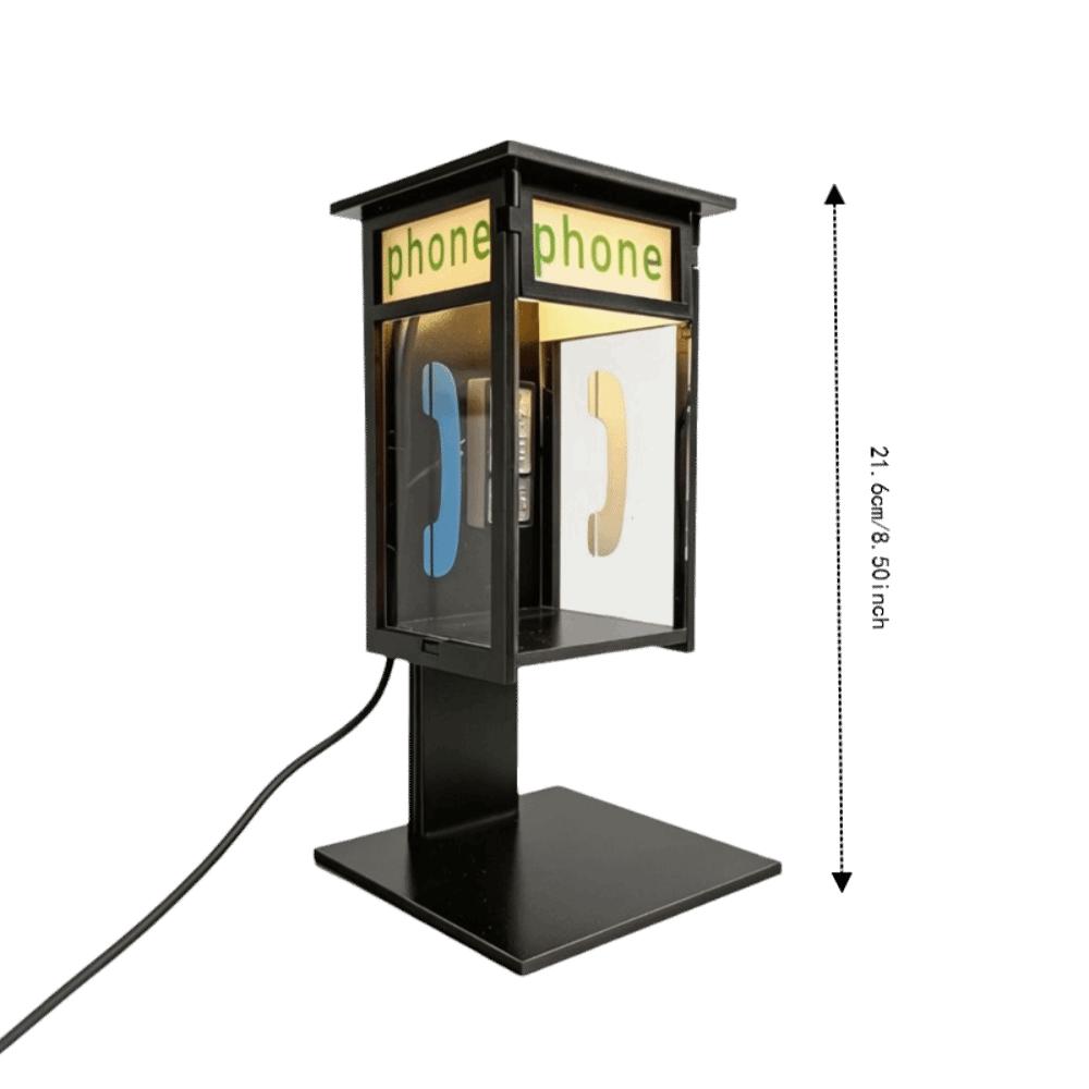 Soft Warm Glow Vintage Phone Booth Night Light LED Light Desktop Table Lamp  Office Desktops