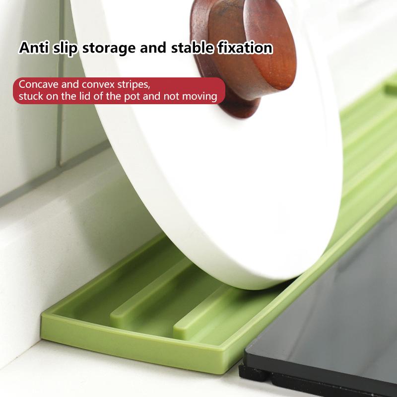 Topfdeckelaufbewahrung Silikonmatte Organizer Leicht Flexibel Effektiv Wasserablauf Arbeitsplattenmatte Rutschfeste Rillen