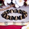 MYSOYA 7A+ Mexican Gold Obsidian Cat's Eye Bracelet with Gift Box - CB20
