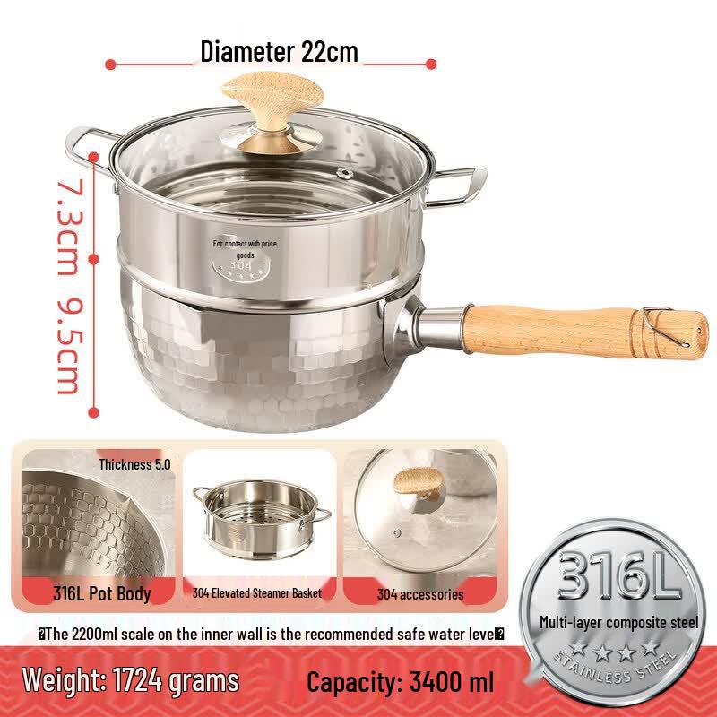 Huimaiyuan 316 Stainless Steel Yukihira Induction Pot