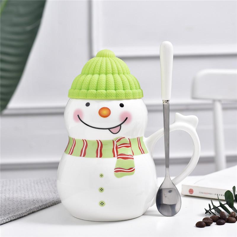 Cute Snowman Ceramic Mug Coffee Milk Couple Water Cup Christmas Winter Gift Girl Cup