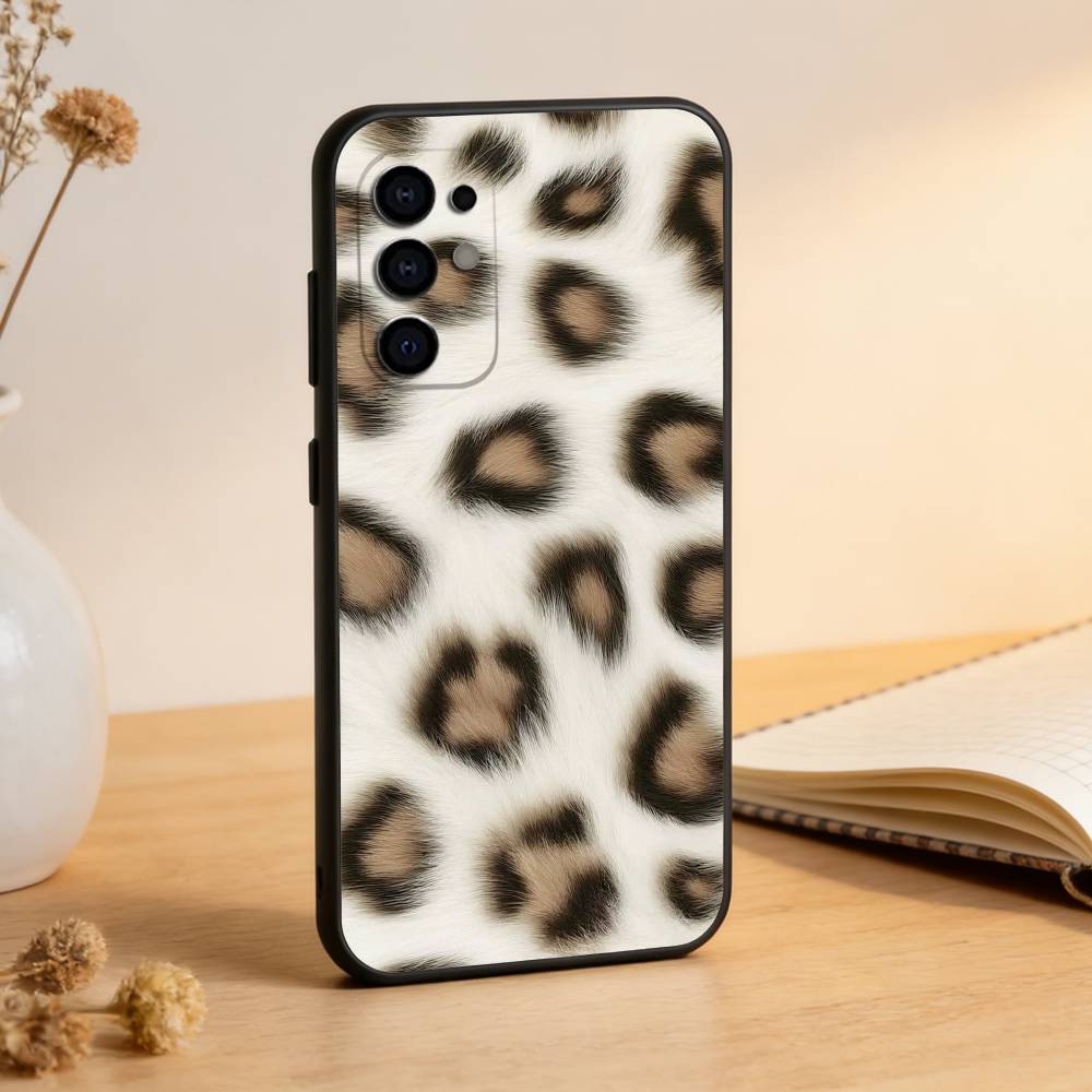 Leopard Print Phone Case Black Silicone Soft For Samsung S25,S24,S21,S22,S23,S30,Ultra,S20,Plus,Fe,Lite