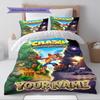 Name Custom Crash Bandicoot Pattern Bedding Set Quilt Cover Pillowcase Home Decor Gift (1 * duvet cover + 2 * pillowcase, without core)