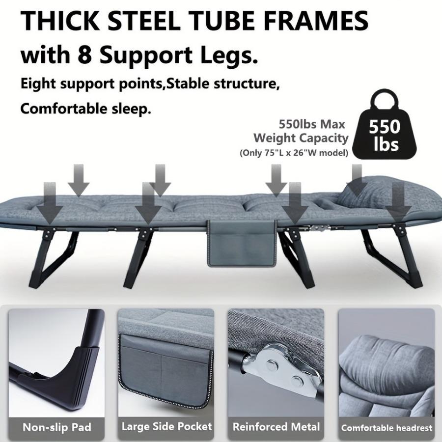 Spatar portabil în aer liber Scaun de pat Balcon Pat pliabil unic Saltea simplă de camping Saltea de odihnă în aer liber Pauza de prânz Saltea de pat pliabilă