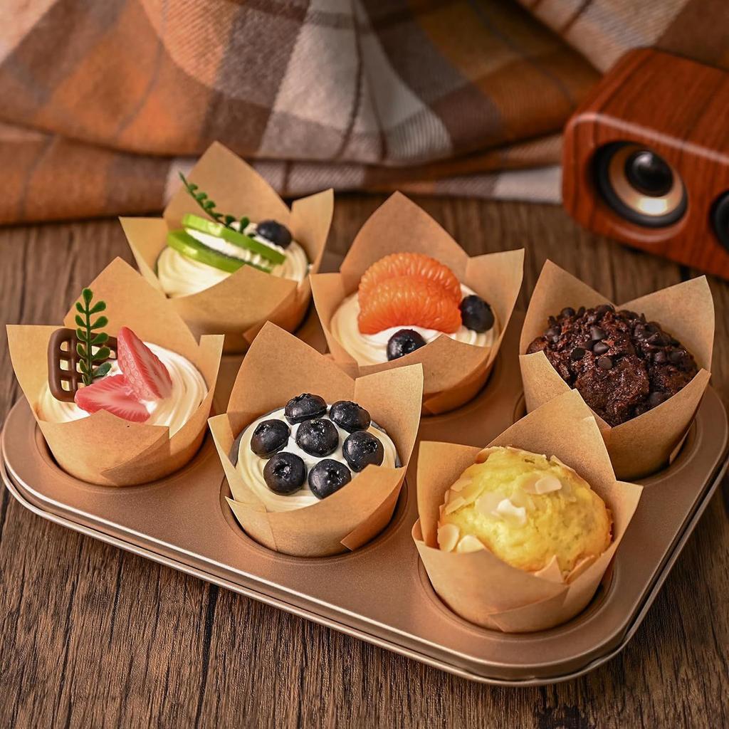 120pcs Cupcake Liners, Muffin Greaseproof Paper Cups Baking Cups, Baking Cup Box, Suitable For Baking Cups Food Grade Parchment Paper Muffin Liners