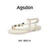 Augustine Flat Sandals Women's Summer Wear 2025 New Retro Casual Beach with Skirt Roman Slippers