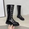 Letter girls leather boots children's boots 2025 autumn and winter new middle-aged and older children's girls personality catwalk Martin boots