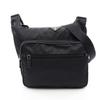 Used Triangular Plate Shoulder Bag Nylon Saffiano Leather Black Used Women