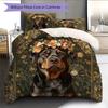 Vintage dog  Pattern Bedding Quilt Set Quilt Cover Pillowcase Home Decoration  Gift (1 * duvet cover + 2 * pillowcase, without core)