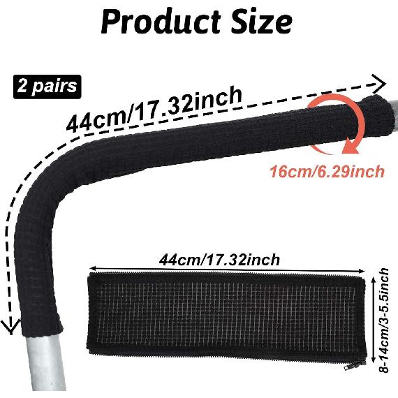 2 Pairs Office Chair Armrest Covers, Zipper Chair Slipcover, Office Removable Arm Rest Covering, Stretch Chair Armrest Covers, Office Seat Hand Rest