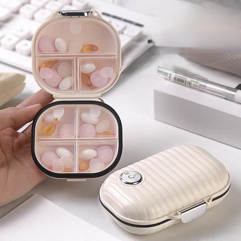 Waterproof 7 Compartment Pill Organizer Mini Portable Food Grade Plastic Pill Cutter Travel Essentials Medicine Storage Case