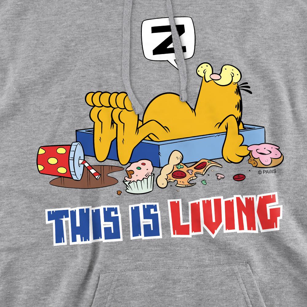 Garfield Mens This Is Living Hoodie