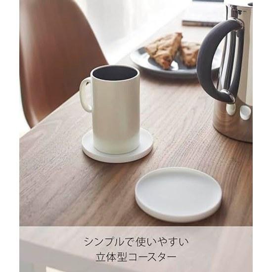 Yamazaki 3D Coaster Round White Approximately W10D10H0.9cm Tower Silicone 2538