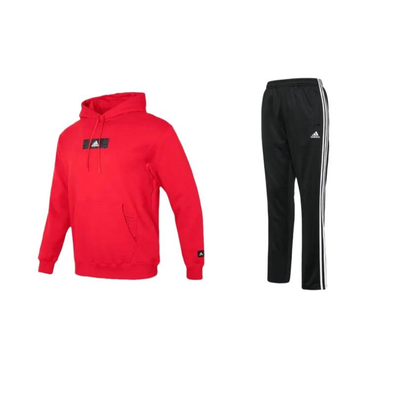 

Adidas Cny Logo Print Drawstring Long Sleeve Sweatshirt Striped Comfortable Long Pants Casual Sports Suit TR30PR-BW+-HZ3036 S