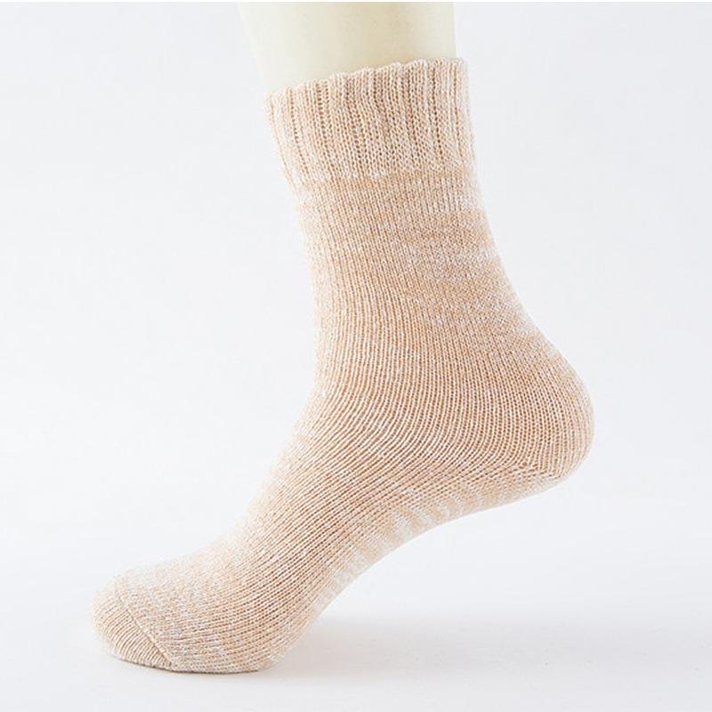 5 Pairs of Men's Autumn and Winter Thickened Warm New Pure Color National Wind Rabbit Wool Socks
