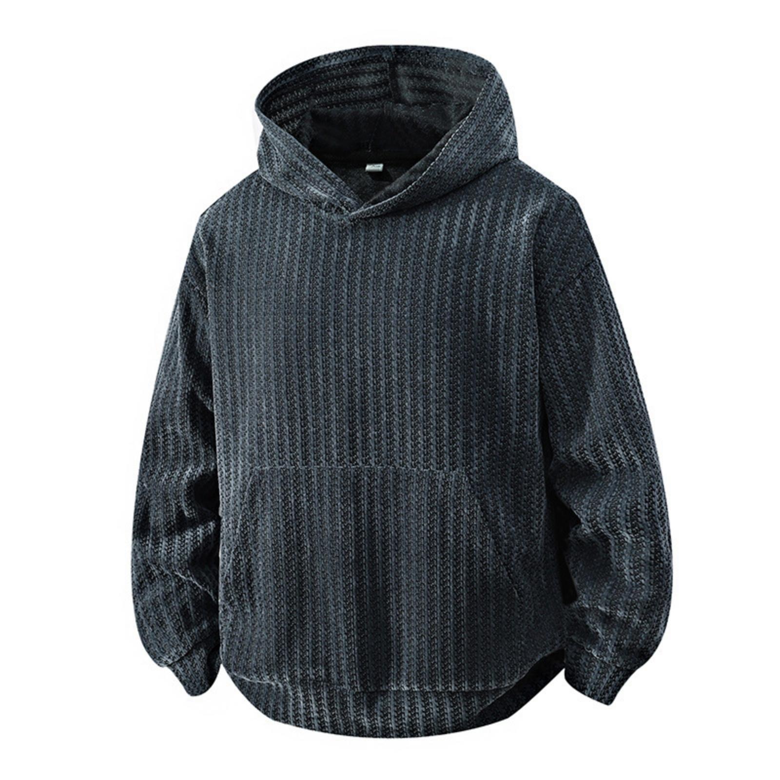 

Men s Casual Striped Printed Versatile Hoodie, Long-sleeved Hooded Pullover Hoodie XL