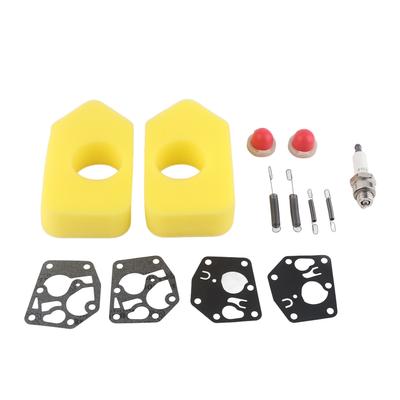 2 Packs Mower Repair Kit Air Filter Membrane Primer Bulb Spring Spark Plug for Classic Sprint 3.5‑4.5HP Q45 35 375 40