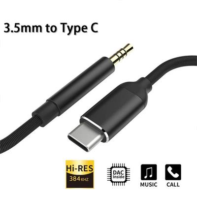Cabo de áudio USB tipo C para auxiliar de 3,5 mm, adaptador para fone de ouvido, alto-falante, entrada para fone de ouvido, auxiliar de carro para Samsung S20 Plus Note 20 S21 Ultra Tab S7