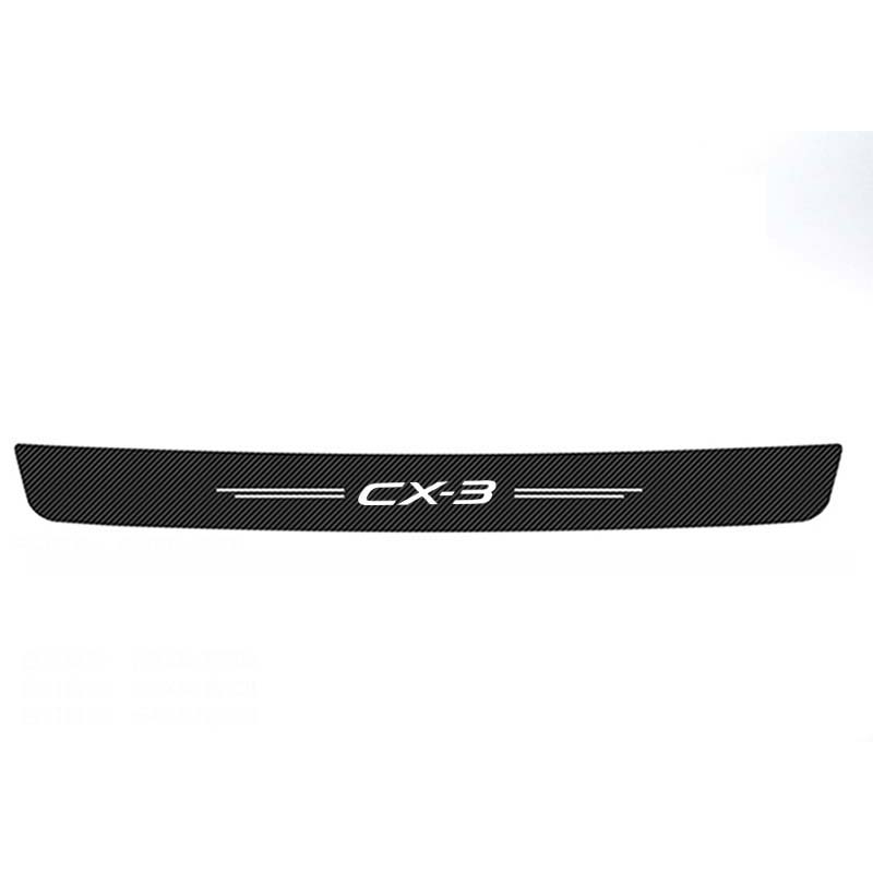 Car Door Sill Protective Sticker Carbon Fiber Leather Threshold Strips for Mazda CX3 Logo Trunk Bumper Scratch Guards Decals