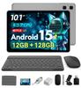Android 15 Nettbrett 2025 Nyeste 1TB Widevine L1 SVITOO P10 GMS Ansiktsdelt Stort IPS Nettbrett med Tastatur 10-tommers PC, Wi-Fi Modell, GPS, 12GB/128GB