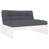 Exclusive House - 4 Pcs Garden Furniture Set with White Cushions Solid Wood