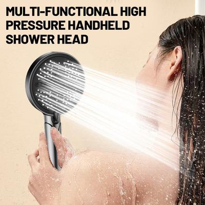 Multi-Functional High Pressure Handheld Shower Head 5 Modes Self-cleaning Shower Head Large Panel Water Massage ABS Showerhead