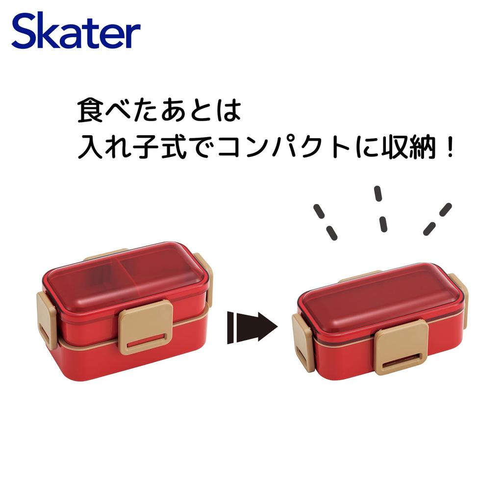 Skater Bento Cherry Soft Domed Two Made In Box, Red, 600ml, Antibacterial, Filling, Lid, Tiers, Women's, Japan, PFLW4AG-A