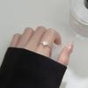Gradual Change Aurora Colorful Moonstone Love Open Ring Light Luxury Heart Index Finger Ring Sweet And Cool Style