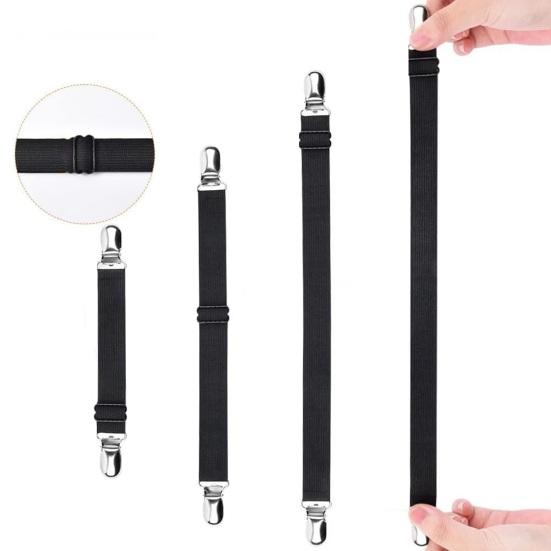 Elastic Bed Sheet Bands Adjustable Strap, Mattress Fasteners Holder And Suspender, Fitted Durable Sheets Gripper Clip for Cover, Sofa Cushion,