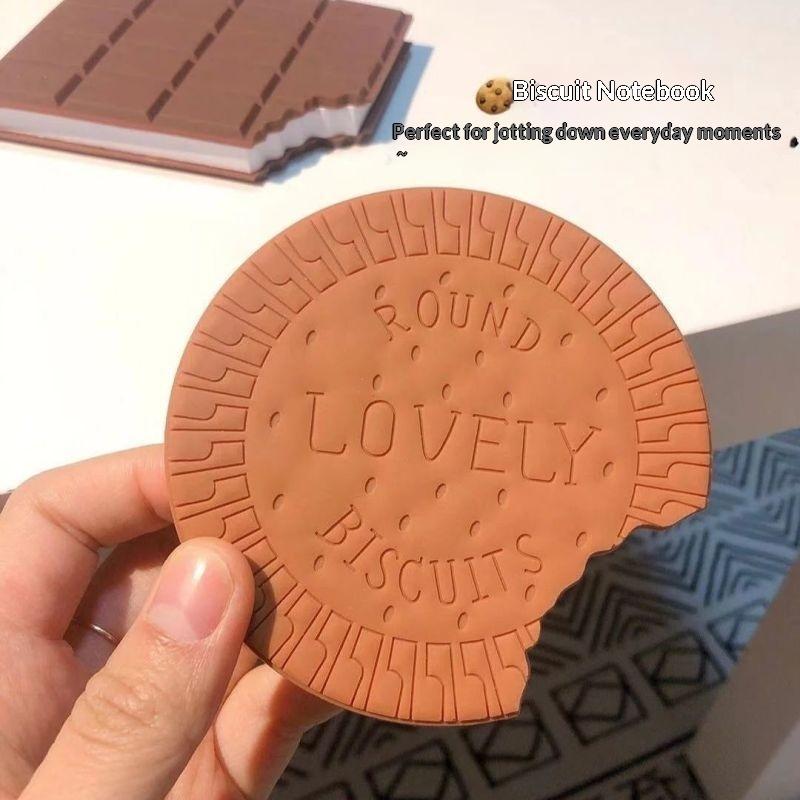 1 stk Elever Tegneserie Sød Rivebar Håndskrevet Memo Blok Dækning Notesbog Kreativ Chokolade Kiks Form Notatbog