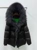 Goose down clothing popular winter new natural removable fox fur down jacket women's waist warm jacket