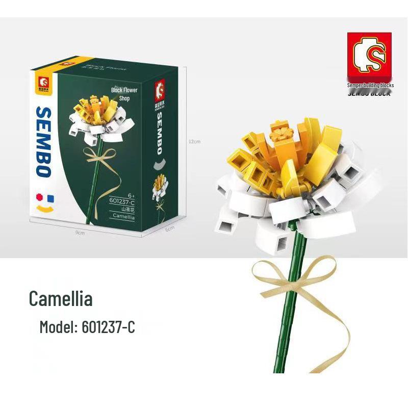 ShengBao Camellia Flower Building Blocks for Kids - Educational Toy for Boys and Girls