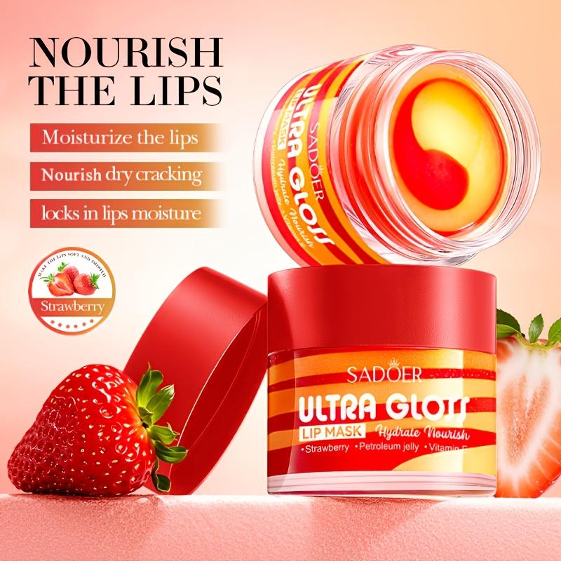 Strawberry Vaseline Hydrating and Glossy Nourishing Dual-color Lip Mask Moisturizing and Eliminating Dead Lip Care