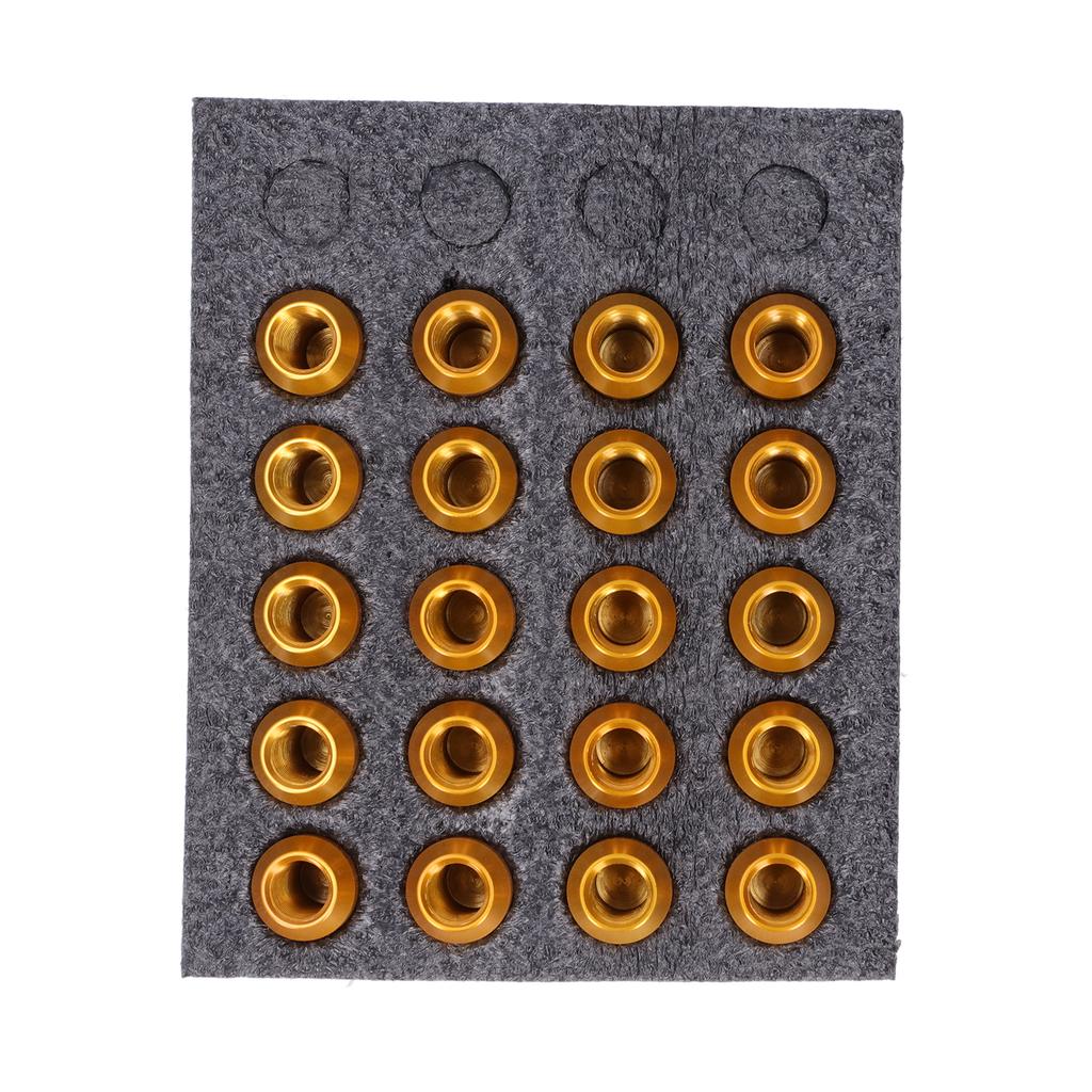 20pcs Wheel Lug Nuts M12x1.5 Thread 1.3in Height 7075 T6 Aluminum Locking Lug NutsGold