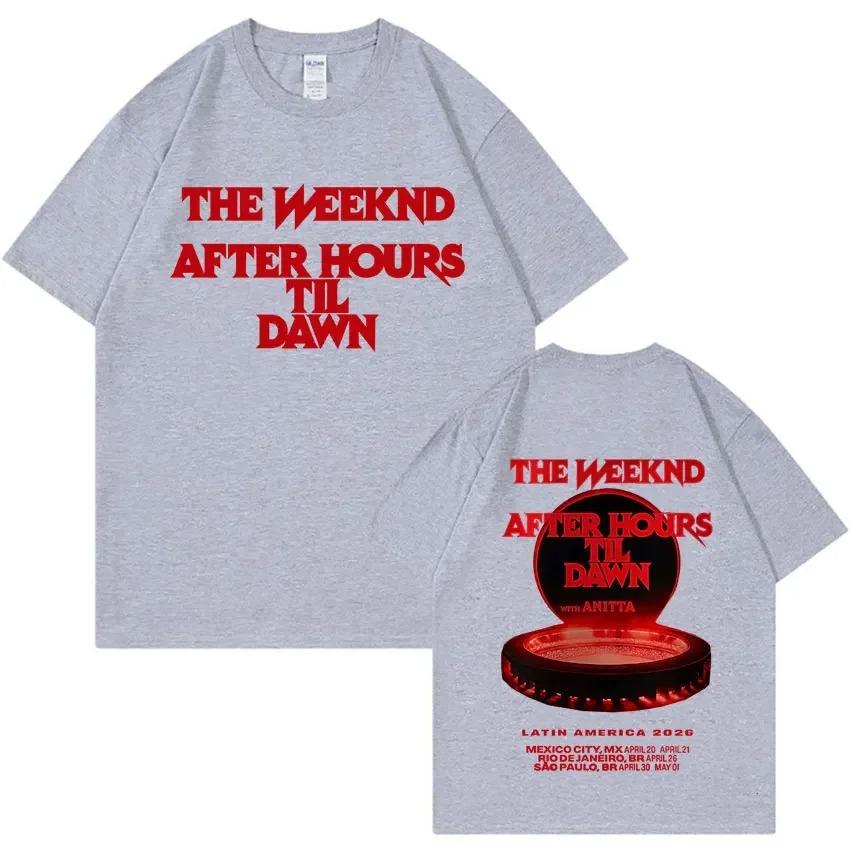 Rapper The Weeknd After Hours Til Dawn 2026 World Tour Music TShirt Unisex HipHop Harajuku Style Crew Neck TShirt
