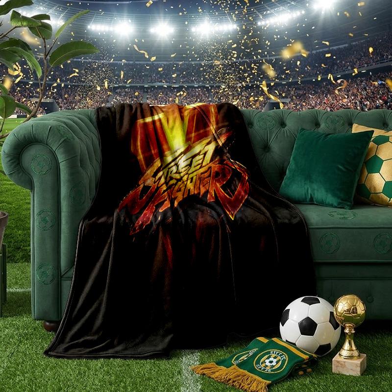 Fighter Game Throws Blanket Flannel Blankets Plush for Couch Bed Gifts for Men Women Travel Picnic Blanket Christmas Fan Gifts
