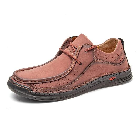 

New spring autumn men s leather shoes hand-stitched men s shoes leather casual leather shoes large size sneakers M947 38 коричневий