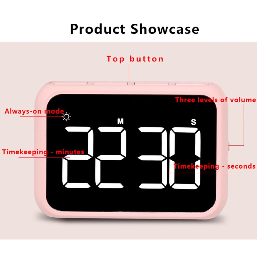 1PC Modern minimalist led Battery timer Student only Digital timer Kitchen Countdown Reminder (no battery)