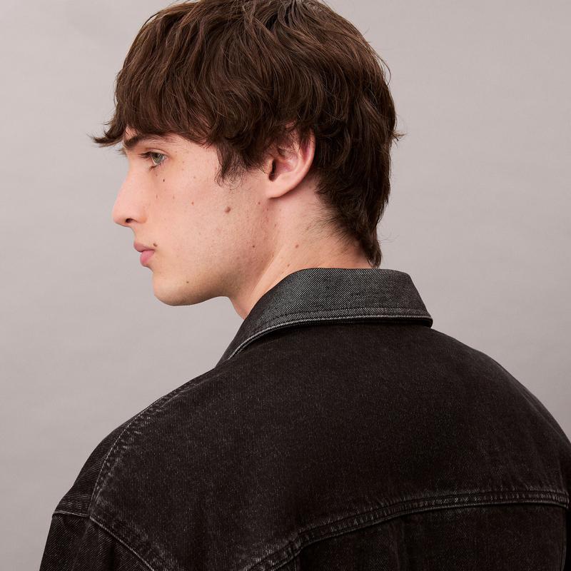 Calvin Klein Vintage Workwear Color Blocked Collar Cotton Trendy Denim Jacket Men Jacket 4RD738G