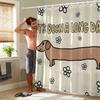 Cartoon Sausage Dog Printed Waterproof Shower Curtain Multi Size Partition Privacy Hanging Curtain Fashion Bathroom Decoration